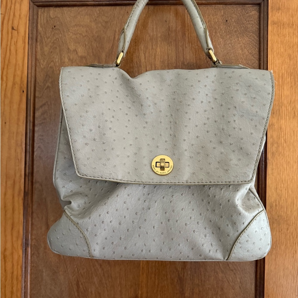 Marc by Marc Jacobs Ostrich Grey Leather Bag